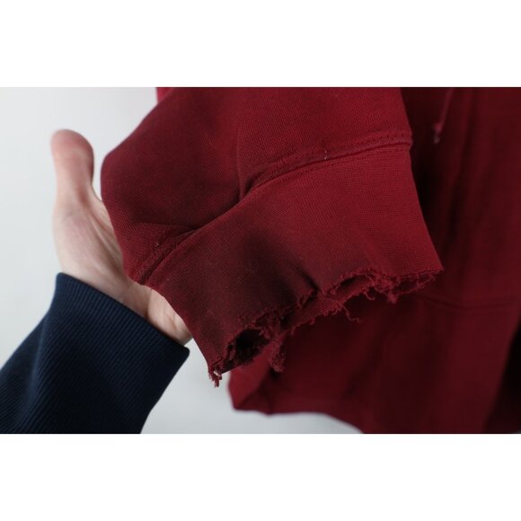 Vintage Y2K Adidas Mens 2XL Distressed Spell Out Center Logo Hoodie Sweatshirt - Picture 15 of 16